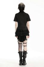 Load image into Gallery viewer, Punk black hollow spider-shaped shirt IW100