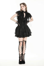 Load image into Gallery viewer, Gothic tattered cape mock two-piece blouse IW110