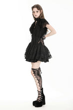 Load image into Gallery viewer, Gothic tattered cape mock two-piece blouse IW110