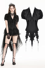 Load image into Gallery viewer, Deep V-neck gothic pleated blouse IW112-1