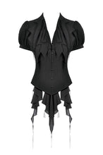 Load image into Gallery viewer, Deep V-neck gothic pleated blouse IW112-1