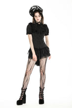 Load image into Gallery viewer, Black dolly ruffled  blouse. IW114