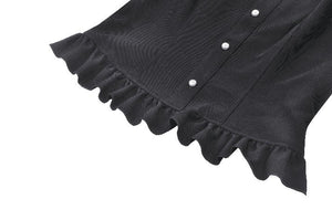 Elegant Gothic Black and White Doll Blouse IW123