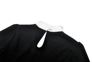 Elegant Gothic Black and White Doll Blouse IW123