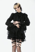 Load image into Gallery viewer, Tattered Silhouette Gothic Shirt with Burnt-Edge Lace IW128