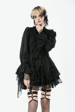 Load image into Gallery viewer, Tattered Silhouette Gothic Shirt with Burnt-Edge Lace IW128
