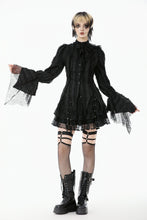 Load image into Gallery viewer, Tattered Silhouette Gothic Shirt with Burnt-Edge Lace IW128