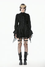 Load image into Gallery viewer, Tattered Silhouette Gothic Shirt with Burnt-Edge Lace IW128