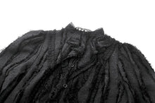 Load image into Gallery viewer, Tattered Silhouette Gothic Shirt with Burnt-Edge Lace IW128