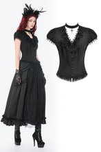 Load image into Gallery viewer, Courtly Cross Gem Gothic Blouse IW140 - Gothlolibeauty
