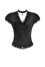 Load image into Gallery viewer, Courtly Cross Gem Gothic Blouse IW140 - Gothlolibeauty