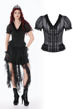 Load image into Gallery viewer, Black Sheer Ruffle Blouse IW141 - Gothlolibeauty