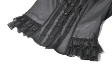 Load image into Gallery viewer, Black Sheer Ruffle Blouse IW141 - Gothlolibeauty