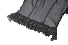 Load image into Gallery viewer, Black Sheer Ruffle Blouse IW141 - Gothlolibeauty