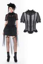 Load image into Gallery viewer, Courtly Sheer Lace Ruffle Blouse IW142 - Gothlolibeauty