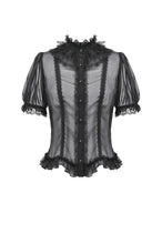 Load image into Gallery viewer, Courtly Sheer Lace Ruffle Blouse IW142 - Gothlolibeauty