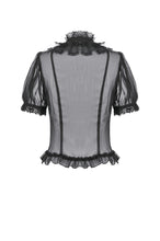 Load image into Gallery viewer, Courtly Sheer Lace Ruffle Blouse IW142 - Gothlolibeauty