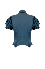 Load image into Gallery viewer, Gothic Academy Striped Puff-Sleeve Blouse IW143 - Gothlolibeauty
