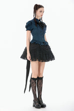 Load image into Gallery viewer, Gothic Academy Striped Puff-Sleeve Blouse IW143 - Gothlolibeauty