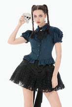Load image into Gallery viewer, Gothic Academy Striped Puff-Sleeve Blouse IW143 - Gothlolibeauty