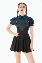 Load image into Gallery viewer, Gothic Academy Striped Puff-Sleeve Blouse IW143 - Gothlolibeauty