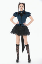 Load image into Gallery viewer, Gothic Academy Striped Puff-Sleeve Blouse IW143 - Gothlolibeauty