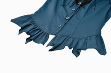 Load image into Gallery viewer, Gothic Academy Striped Puff-Sleeve Blouse IW143 - Gothlolibeauty