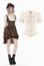 Load image into Gallery viewer, Daylight Verse - Retro Victorian Lace Patchwork Puff Sleeve Slim Blouse IW146WH