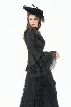 Load image into Gallery viewer, Victorian Gothic Blouse with Ruffled Collar and Layered Lace Bell Sleeves IW147