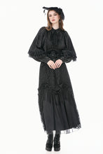 Load image into Gallery viewer, Gothic Victorian Blouse with Rose Jacquard and Ruffled Lace Jabot IW148