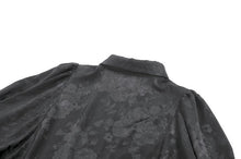 Load image into Gallery viewer, Gothic Victorian Blouse with Rose Jacquard and Ruffled Lace Jabot IW148