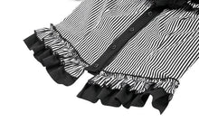 Load image into Gallery viewer, Goth Academy Style Striped Bat Collar Spiderweb Swish Tail Blouse IW149