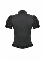 Load image into Gallery viewer, Goth Retro Victorian Lace Ruffle Puff Sleeve Slim Blouse IW150