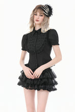 Load image into Gallery viewer, Goth Retro Victorian Lace Ruffle Puff Sleeve Slim Blouse IW150