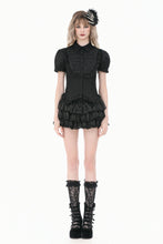 Load image into Gallery viewer, Goth Retro Victorian Lace Ruffle Puff Sleeve Slim Blouse IW150