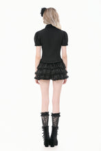 Load image into Gallery viewer, Goth Retro Victorian Lace Ruffle Puff Sleeve Slim Blouse IW150