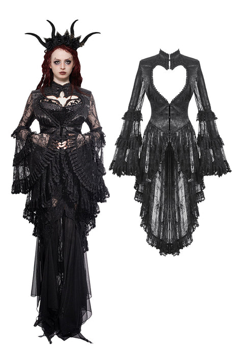 Gothic Classic Heart-Shaped Hollow-Out Tailcoat  JW269