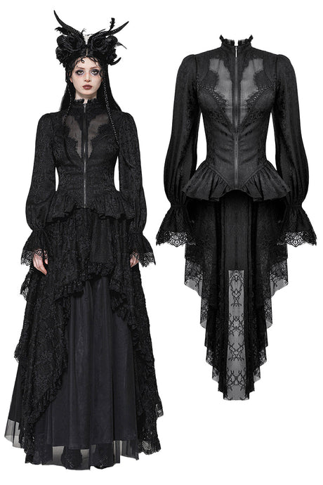 Gothic Hollow Pattern Sheer Tailcoat JW271