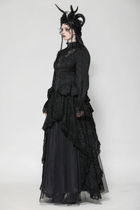 Gothic Hollow Pattern Sheer Tailcoat JW271