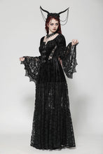 Load image into Gallery viewer, Gothic Embossed Velvet and Lace Long Outwear JW273