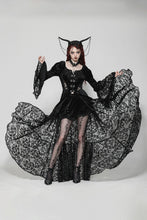 Load image into Gallery viewer, Gothic Embossed Velvet and Lace Long Outwear JW273