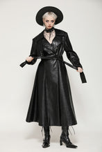Load image into Gallery viewer, Black deep sea hunter leather long coat JW280BK