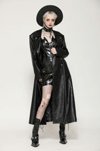 Load image into Gallery viewer, Black deep sea hunter leather long coat JW280BK