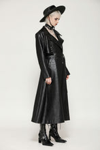 Load image into Gallery viewer, Black deep sea hunter leather long coat JW280BK