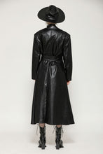 Load image into Gallery viewer, Black deep sea hunter leather long coat JW280BK