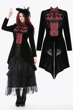 Load image into Gallery viewer, Gothic Red-Black Jacquard Faux Two-Piece Tailcoat JW290