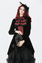 Load image into Gallery viewer, Gothic Red-Black Jacquard Faux Two-Piece Tailcoat JW290