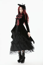 Load image into Gallery viewer, Gothic Red-Black Jacquard Faux Two-Piece Tailcoat JW290
