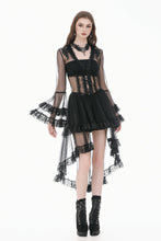 Load image into Gallery viewer, Gothic Retro Sheer Lace Patchwork Deep-V Flare Sleeve Duster JW301