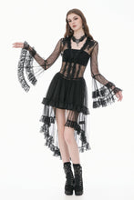 Load image into Gallery viewer, Gothic Retro Sheer Lace Patchwork Deep-V Flare Sleeve Duster JW301